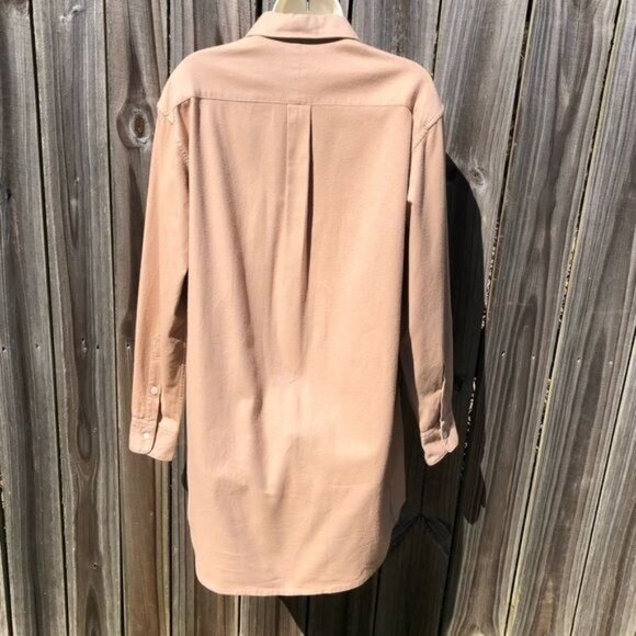 Emily Phillips 6 Shirtdress Tan Top Dress Small Button Down Up Long Sleeve Mini - Picture 11 of 12